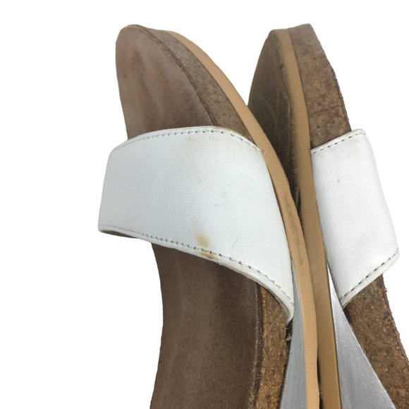 Naot Pixie Leather Wedge Ankle Strap Sandals White Silver EU 41 US 10-10.5 - Picture 13 of 15